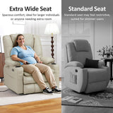 MCombo Oversized Triple Motor Power Lift Recliner Chair with Massage and Dual Heating, Adjustable Headrest for Big and Tall Elderly People, Faux Leather R7635 (Beige, Large-Oversize) MCombo