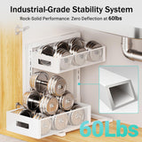 Under Sink Organizer Adjustable Height 2 Tier Bathroom Organizer Pull Out Cabinet Organer kitchen organizers and storage fridge organizers and storage,White,XL-1 Pack Petiza