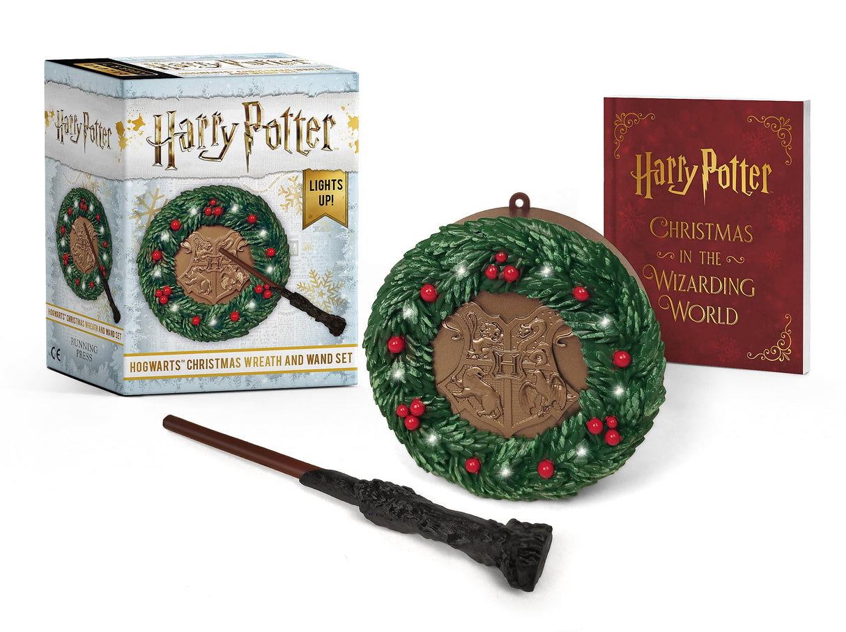 Harry Potter: Hogwarts Christmas Wreath and Wand Set: Lights Up! (RP Minis) Running Press Mini Editions