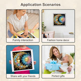 Stalente Diamond Painting Kits for Adults, 5D Special Shape Diamond Art Kits for Beginners, Crystal Rhinestones Diamond Painting for Home Wall Decoration Gift 12×12inch, Sun and Moon Stalente