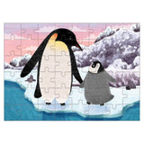 Mudpuppy Emperor Penguin Mini Puzzle, 48 Pieces, 8” x 5.75” – Perfect Family Puzzle for Ages 4+ – Jigsaw Puzzle Featuring a Colorful Illustration of Penguins, Informational Insert Included Mudpuppy