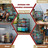 ztysn Fishing Rod Storage With 15 Hooks For Garage, 45.2in Extra Large Fishing Pole Holder Gear Organizer Rack Up To 20 Rods, Tackle Box Reel Storage Cart ztysn