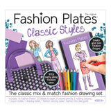 Fashion Plates Classic – Girls Fashion, Mix-and-Match Drawing Kit, Arts and Crafts, Coloring, Art Supplies, Craft Supplies, Stencils, Crayons Included, Create Your Own Fashion Designs, Ages 6+ PlayMonster