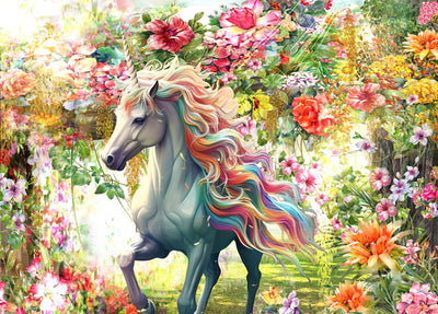 Jigsaw Puzzles for Adults 1000 Pieces, Home Decor Birthday Party Gift Toy for Men Women Elders Seniors, 1:1 Poster, Interlock Perfectly Letter on Back No Dust (Flower's Unicorn)