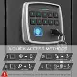 ANXINWEI Gun Safe, 2-3 Fingerprint Gun Cabinet with Anti-Theft Alarm, 180° Door Open Quick Access Biometric Rifle Safes for Home, Long Gun Safe Locker with Removable Shelf, Shotgun Safe with LED Light ANXINWEI