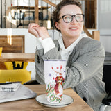 MAIKESUB 4 Pcs 30 oz Sublimation Double Wall Vacuum Insulated Cups With Lids Stainless Steel White Coffee Mugs for Vehicle Cup Holders Travel Tumbler Car Cups MAIKESUB