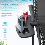 Greesum Zero Gravity Chairs Set of 2 Adjustable Steel Mesh Recliners Beach Deck Lawn Camping Patio Foldable Lounge Chair with Cup Holder Trays and Pillows,Dark Black Greesum