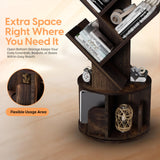UniRodea Rotating Bookshelf Tree, 5 Tier Space Saving Narrow Bookcase, Unique 360° Spinning Tower, Premium Wood Corner Book Shelf for Kids or Office, Tall Standing Storage Organizer UniRodea