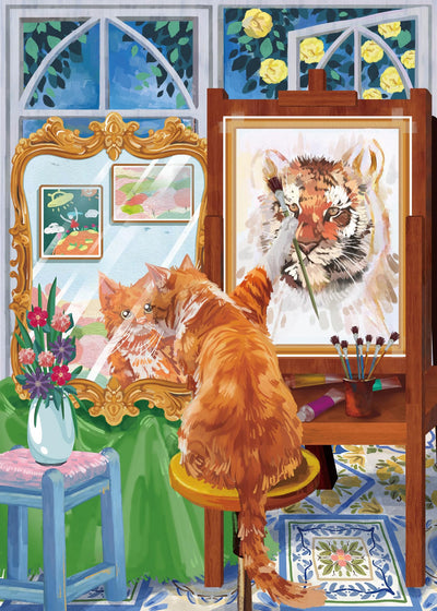 Funny Cat Puzzles for Adults 1000 Pieces, Cat Tiger Jigsaw Puzzle, Kitten Jigsaw Puzzles Animals for Home Decoration