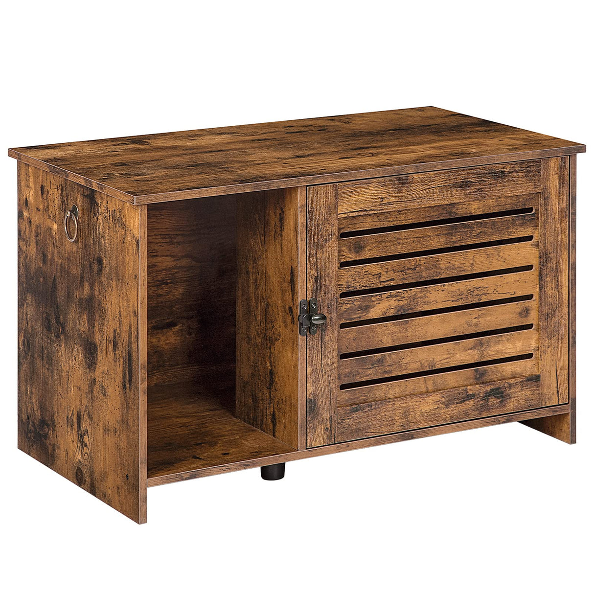 HOOBRO Cat Litter Box Enclosure, Hidden Cat Litter Box Furniture with Louvered Door, Spacious Hidden Cat Washroom with Divider, Cat Furniture Cabinet, 31.5"L x 17.7"W x 18.1"H, Rustic Brown BF07MW01 HOOBRO