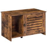 HOOBRO Cat Litter Box Enclosure, Hidden Cat Litter Box Furniture with Louvered Door, Spacious Hidden Cat Washroom with Divider, Cat Furniture Cabinet, 31.5"L x 17.7"W x 18.1"H, Rustic Brown BF07MW01 HOOBRO