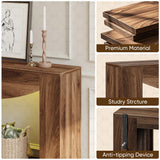 knoworld Farmhouse Console Table, 47 Inches Entryway Console Table with LED Light, Sofa Table Behind Couch, Wooden Accent Entryway Table for Living Room, Hallway knoworld