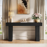 Tribesigns 63-Inch Long Console Table, Wooden Rectangular Sofa Table Behind The Couch, Farmhouse Entryway Table for Entrance, Hallway, Living Room (Black) Tribesigns