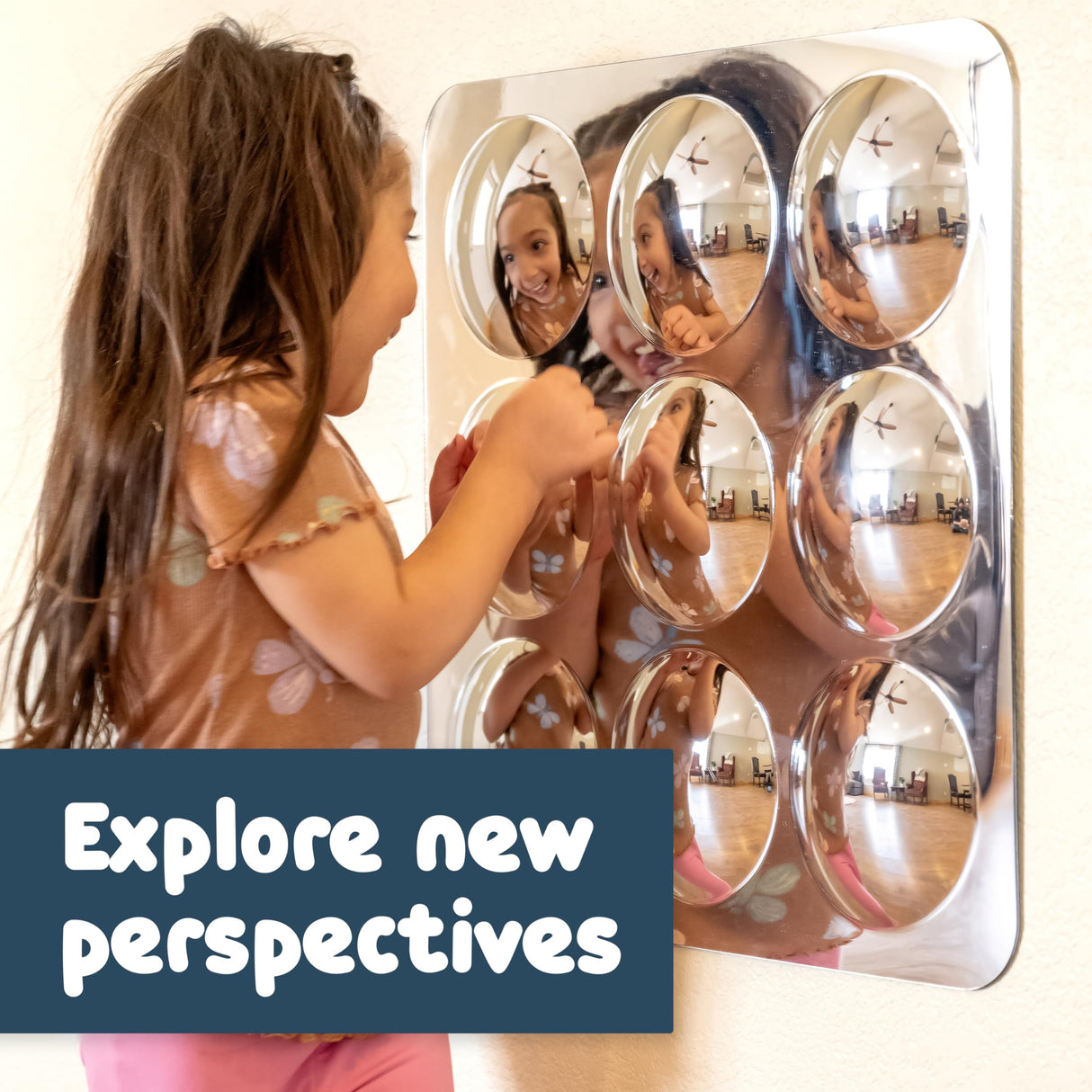 SPARK & WOW Sensory Wall Toddler Mirror - Large - 9 Bubbles - for Ages 6m+ - Easy-to-Clean Acrylic - Stimulate Cognitive Development SPARK & WOW