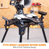 WORKESS Universal Miter Saw Stand with Grid Tabletop 300 lbs Load Capacity 6-Level Height Adjustment Table Saw Stand WK-MS046 WORKESS