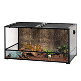 REPTIZOO Large Reptile Terrarium 120 Gallon, Tall & Wide Tempered Glass Reptile Tank 48" x 24" x 24" with Sliding Door Top Screen Ventilation & Anti Escape Lid, Full View REPTI ZOO
