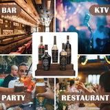 Liquor Bottle Stand - 2 Tier Liquor Bar Bottle Display Shelf, Holds 8 Bottles, Real Wood, Easy to Clean, No Installation Required - 15.8 Inch (Dark Walnut, 2 Tier) Tongmo