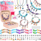 Charm Bracelet Making Kit for Girls, 140 PCS DIY Craft Bead Sets Jewelry Making Kit for Teen Girls Age 8-12, Portable Bracelet Organizer Gift Box for Teenage Birthday Christmas Stocking Gift LifeisLuck