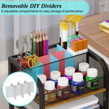 5-Tier Metal Rolling Utility Cart with Drawer, Craft Storage Cart with DIY Divider and Lockable Wheel, Versatile Paint Brush Holder & Paint Organizer & Craft Organizers and Storage for Drawing Room Simple Serenity