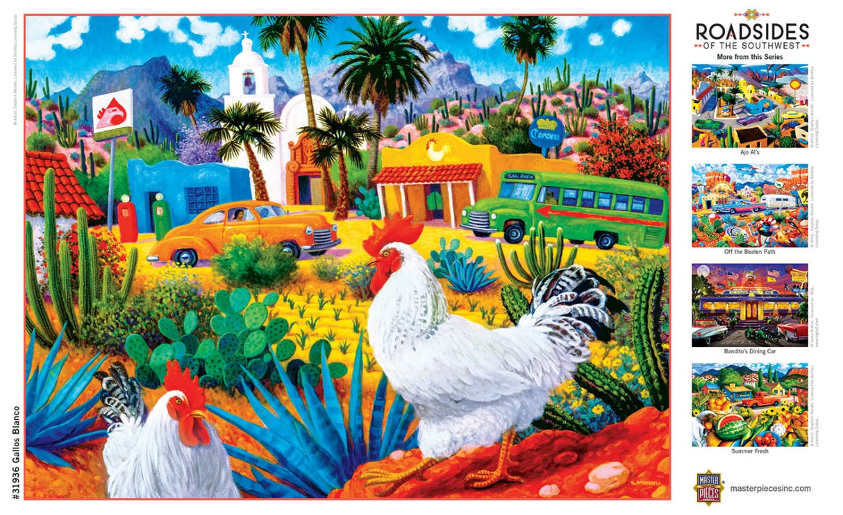 MasterPieces 550 Piece Jigsaw Puzzle for Adults and Family - Gallos Blancos - 18"x24" Masterpieces