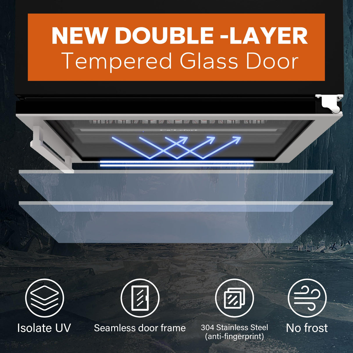 Ca'Lefort 24 Inch Beverage Refrigerator, 180 Can 34°F -54°F Beverage Fridge, Drink Fridge with Glass Door 3 LED Drink Fridge Built in or Freestanding, Perfect for Home/Kitchen(5.65 cu.ft) Ca'Lefort