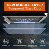 Ca'Lefort 24 Inch Beverage Refrigerator, 180 Can 34°F -54°F Beverage Fridge, Drink Fridge with Glass Door 3 LED Drink Fridge Built in or Freestanding, Perfect for Home/Kitchen(5.65 cu.ft) Ca'Lefort