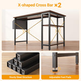 CubiCubi L Shaped Desk, 47 Inch Computer Desk with Reversible Storage Shelves Home Office Corner Desk Study Writing Table, Deep Brown CubiCubi