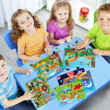 Roberly Wooden Puzzles for Kids Ages 4-8, 60 Pieces Jigsaw Puzzles for Kids 3 4 5 6 7 8 Preschool Learning Educational Puzzle Toys Set for Boys Girls - Dinosaur, Ocean, Animal, Insect, Space, Vehicles Roberly