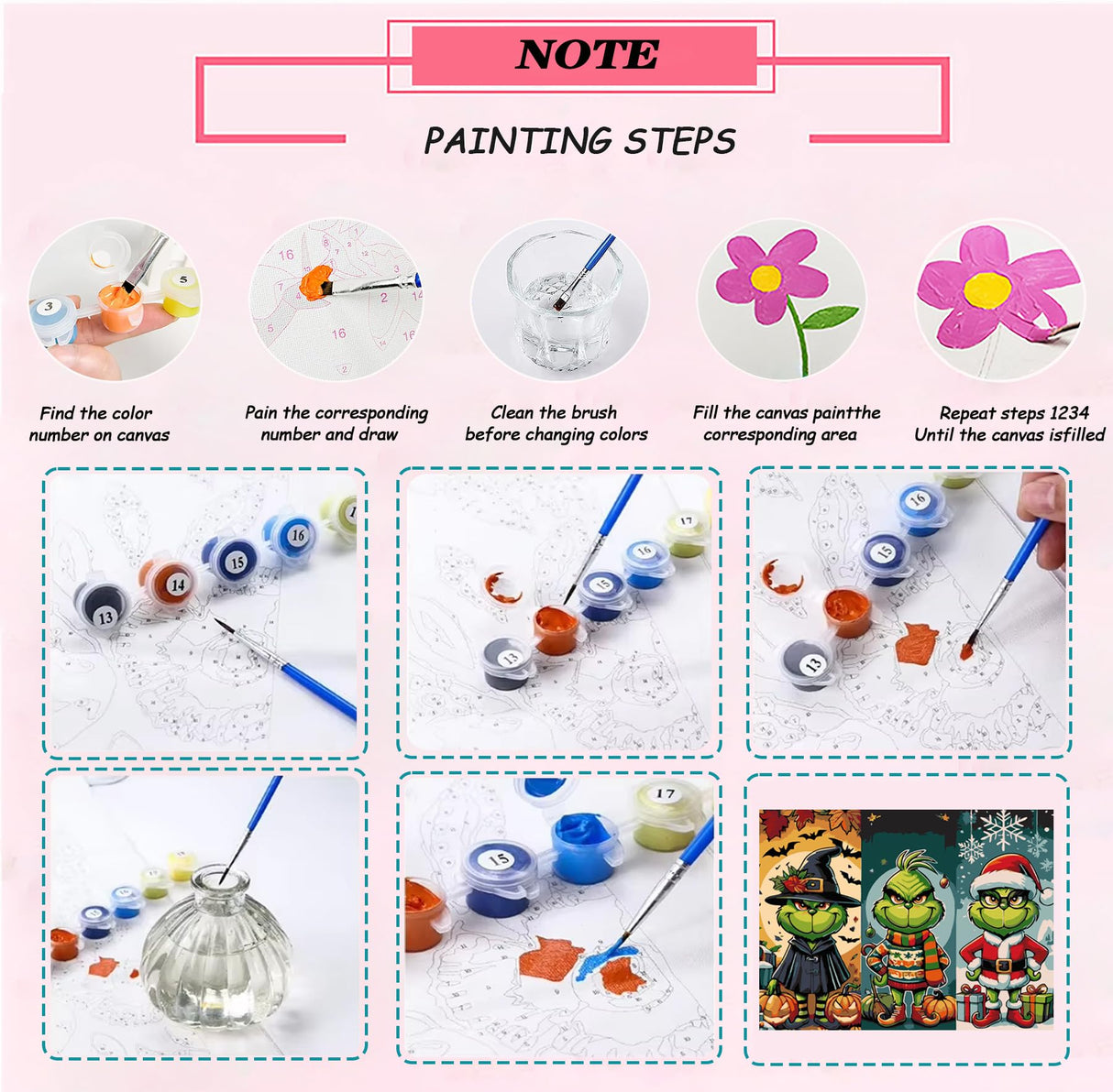 Christmas Paint by Numbers Kit for Adults Beginner,DIY Winter Painting by Numbers Kits,with 3 Brushes and Acrylic Paint(Without Frame), Home Wall Decor 12 x 16 in CZYWJMEI