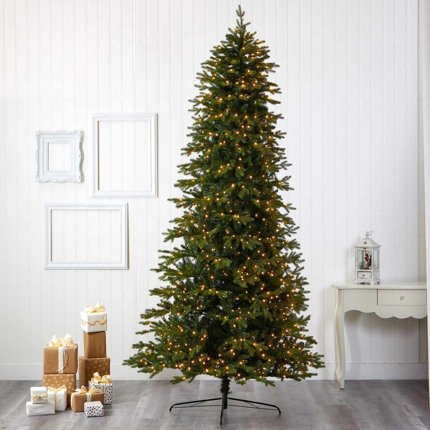 Nearly Natural 10ft. Belgium Fir Natural Look Artificial Christmas Tree with 1050 Clear LED Lights