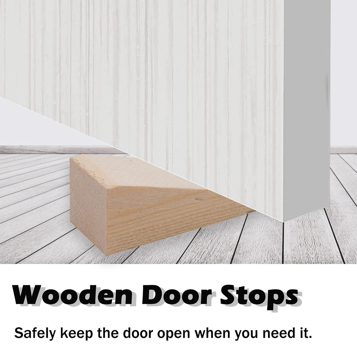 Wooden Door Stopper Non-Slip Door Stops Wooden Wedges Wood Door Stop Door Wedge for Bottom of Door Stopper Wedge Triangle Wood Block for Home Bedroom Office Living Room 3.9 * 1.2 * 1.2in (8pcs) Cuyacili