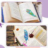 12 Pcs 5d Diamond Painting Bookmarks for Adults, DIY Acrylic Diamond Art Feather Bookmarks Gifts for Book Lovers, Read and Crafts Lovers School Library Book Club Gift Supplies Henoyso