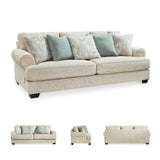Signature Design by Ashley Monaghan Vintage Sofa with Accent Pillows, Reversible Cushions and Rolled Arms, Beige Signature Design by Ashley