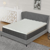 Greaton, 1-Inch Convoluted High Density Foam Mattress Topper, CertiPUR-US Certified for Superior Comfort and Support, Full, White Greaton