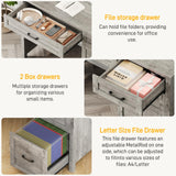 Halitaa Farmhouse 47" Executive Desk, Computer Desk with File Drawer and Charging Station, Workstation for Home Office, Study.Grey Halitaa