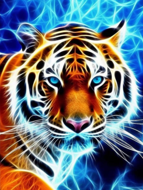 Reofrey DIY Diamond Art Painting Kits for Adults Tiger, Diamond Art Animal Full Drill Round Rhinestone Cross Stitch Embroidery Canvas for Crafts Decor (30x40 cm/ 12x16 inch) Reofrey