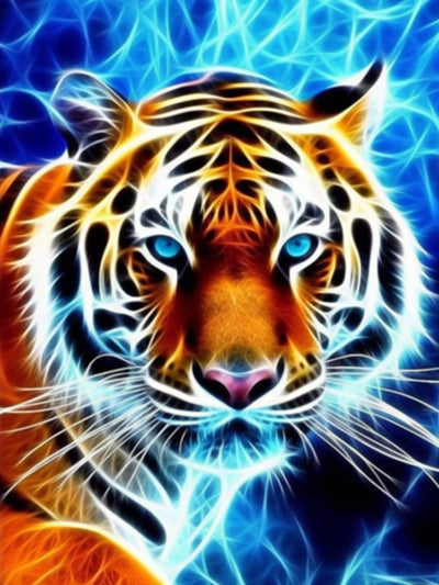 Reofrey DIY Diamond Art Painting Kits for Adults Tiger, Diamond Art Animal Full Drill Round Rhinestone Cross Stitch Embroidery Canvas for Crafts Decor (30x40 cm/ 12x16 inch)