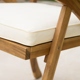 Christopher Knight Home Hermosa Outdoor Acacia Wood Arm Chairs, 2-Pcs Set, Teak Finish / Cream Christopher Knight Home