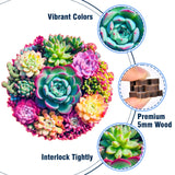 Wooden Puzzles for Adults, 200 Piece 11.14" x 10.7" Unique Shaped Wood Puzzle, Mandala Succulent Jigsaw Puzzles, Brain Teaser Puzzles for Adults, Family Games for Kids and Adults Hopelucr