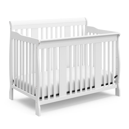 Storkcraft Tuscany 4-in-1 Convertible Crib (White) - Easily Converts to Toddler Bed, Day Bed or Full Bed, 3 Position Adjustable Height Mattress (Mattress Not Included)