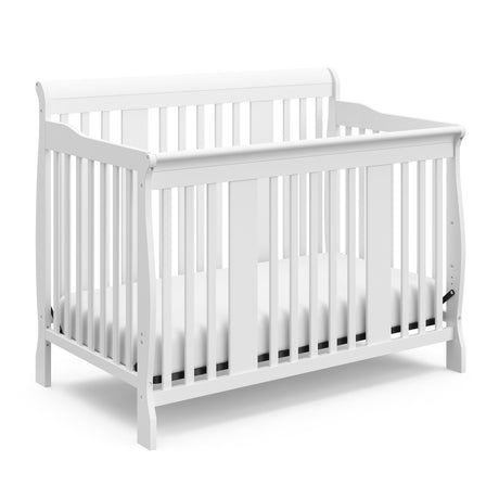 Storkcraft Tuscany 4-in-1 Convertible Crib (White) - Easily Converts to Toddler Bed, Day Bed or Full Bed, 3 Position Adjustable Height Mattress (Mattress Not Included) Stork Craft