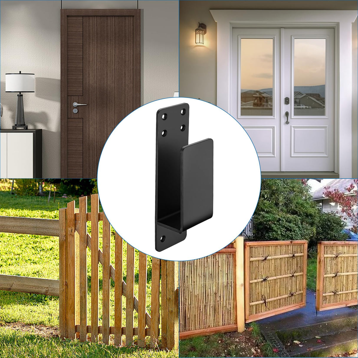 2x4 Door Barricade Brackets, 2 Pcs Door Security Barricade Brackets, Heavy Duty Door Security Brackets for 2 x 4 Lumber, Open Bar Security Holder U Brackets for Indoor, Outdoor (6.88"x1.96"x1.77"2Pcs) bayidun