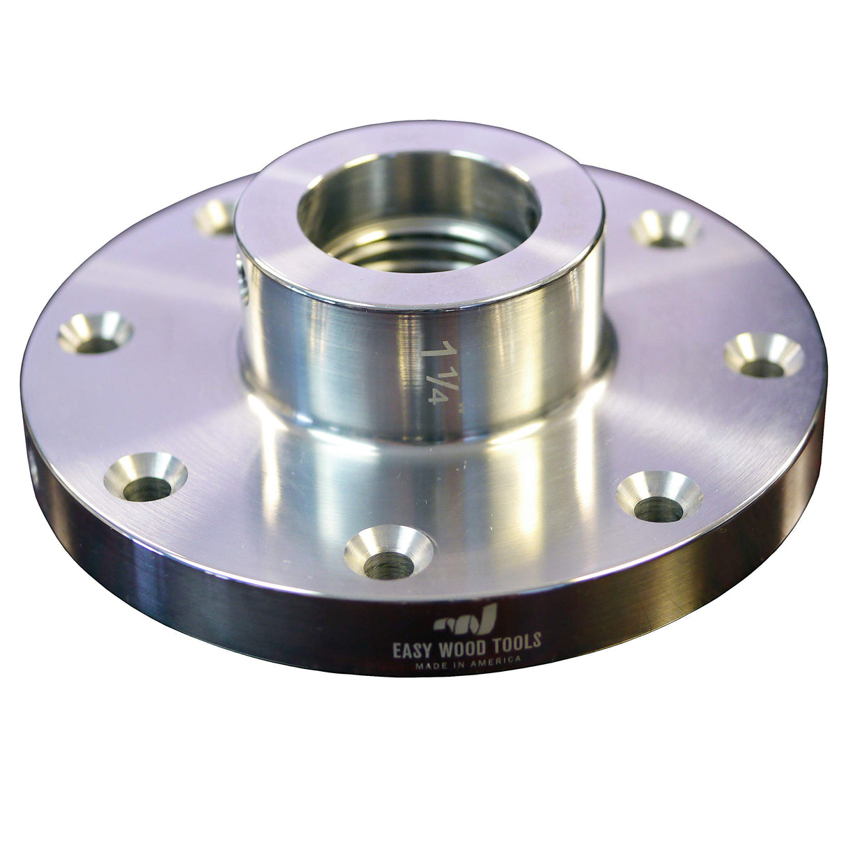 Easy Wood Tools 4-1/2" Diameter x 1-1/4" - 8 TPI (F645) Bright Aluminum Faceplate Easy Wood Tools