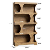 LITTLE TREE 4-Tier Large Bookshelf, 70.8-Inch Tall Bookcase with Storage Shelves, All Wooden Modern Display Rack, Big Open Book Shelf for Living Room, Bedroom, Office, Oak LITTLE TREE
