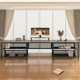 AYUYK U Shaped Gaming Desk, Reversible L Shaped Computer Desk with Shelve & LED Lights, Corner Gaming Desk with Monitor Stand & Storage Shelves for Home Office (Gray) AYUYK