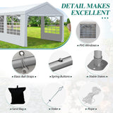GARTOO 10' x 30' Canopy Party Tent & Carport - Heavy Duty Outdoor Wedding Gazebo with 4 Sand Bags, Event Shelter Canopy for Outdoor Event, Wedding, Birthday Party GARTOO