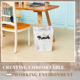 Maxcheck 2 Pcs Farmhouse Bathroom Wood Trash Can, 2 Sizes Rustic Square Wastebasket Bin with Convenient Handle for Bathroom, Kitchen, Bedroom, Office(White) Maxcheck