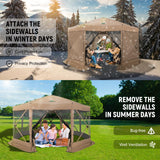 COBIZI 15x15ft Extra Large Pop-Up Gazebo Canopy Tent with Mosquito Netting, Spacious Easy Set-Up Screened Shelter, Durable Outdoor Pavilion with Ground Stakes, Perfect for Patio, Backyard, and Lawn COBIZI