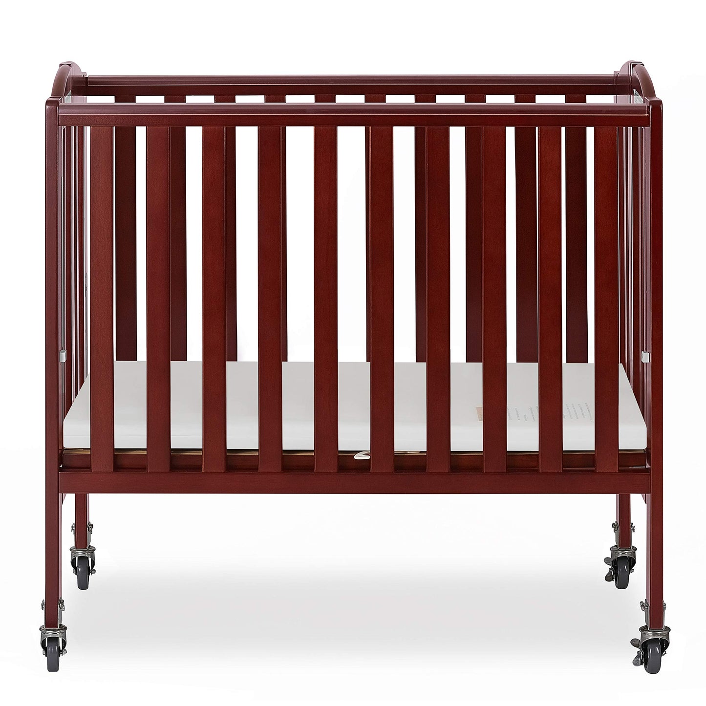 Dream On Me 2-in-1 Folding Birch Portable Crib, Cherry