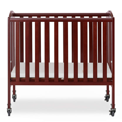 Dream On Me 2-in-1 Folding Birch Portable Crib, Cherry